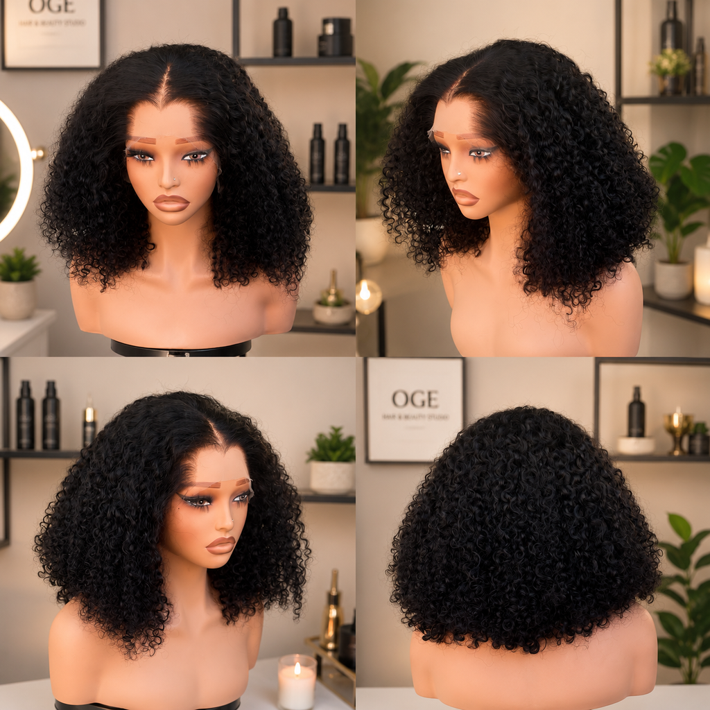 12" Kinky C urly Human HairWig| Lagos Hairline